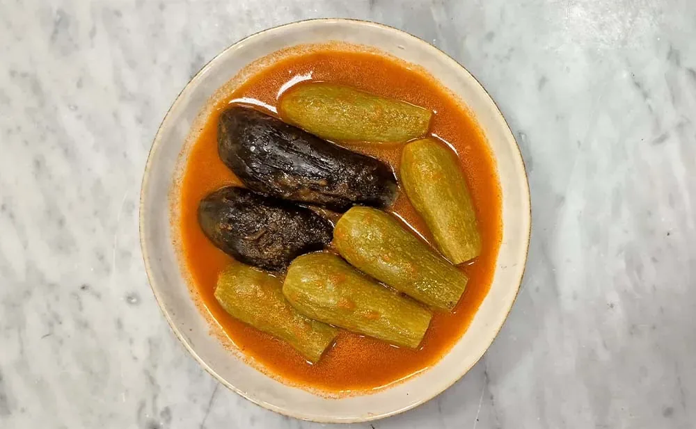 Stuffed Zucchini and Eggplant with tomatoes